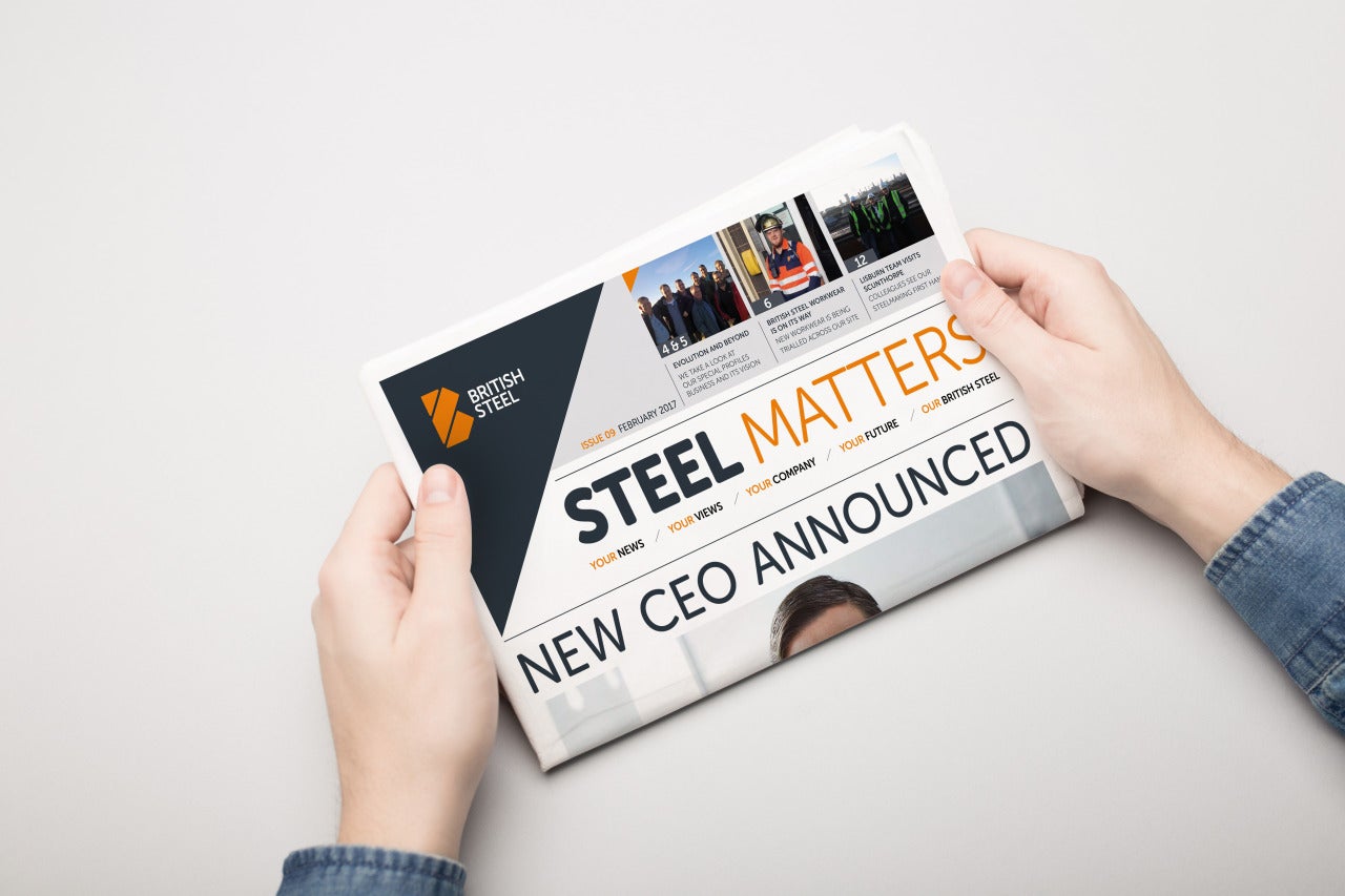 British Steel newsletter mockup