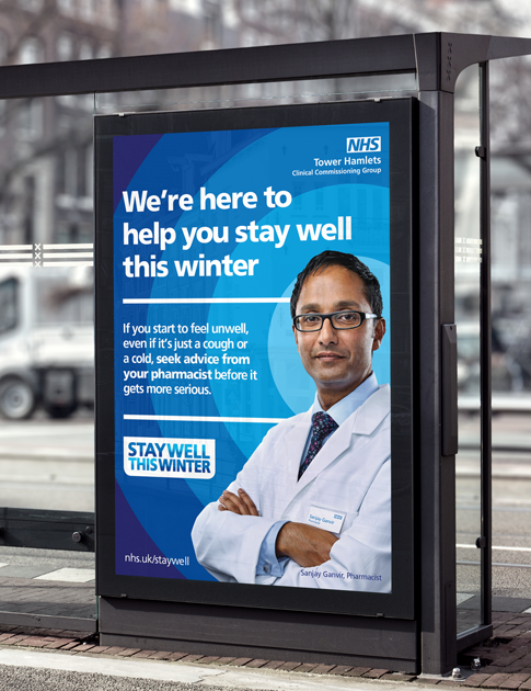NHS Bus Stop Advert Mockup