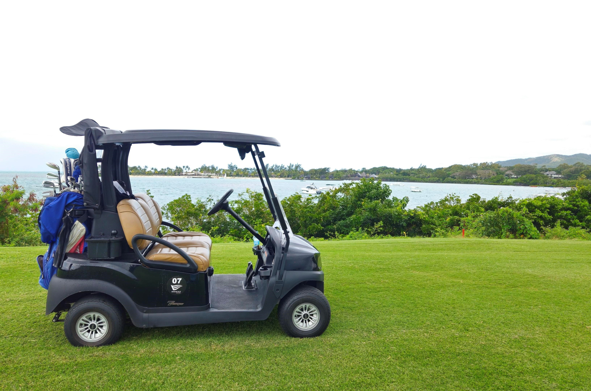 A new Club Car Tempo golf car at Anahita Golf Club, Mauritius