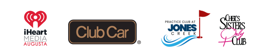 Logos for iHeart Media Augusta, Club Car, Practice Club at Jones Creek, and Cher's Sisters Only Club