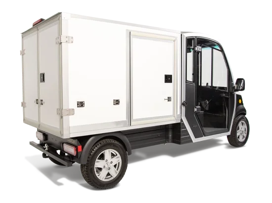 urban electric truck with van box rear view