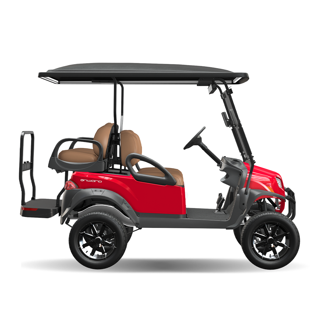 Red Onward 4 passenger golf cart
