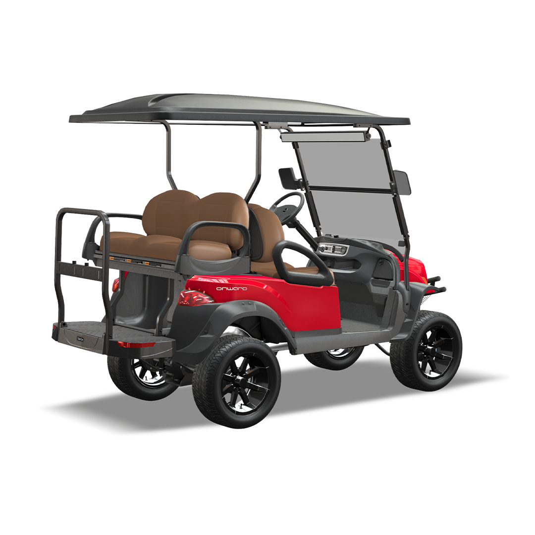 Red Onward 4 passenger golf cart