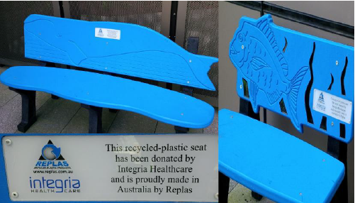 Integria Healthcare donated recycled plastic seat