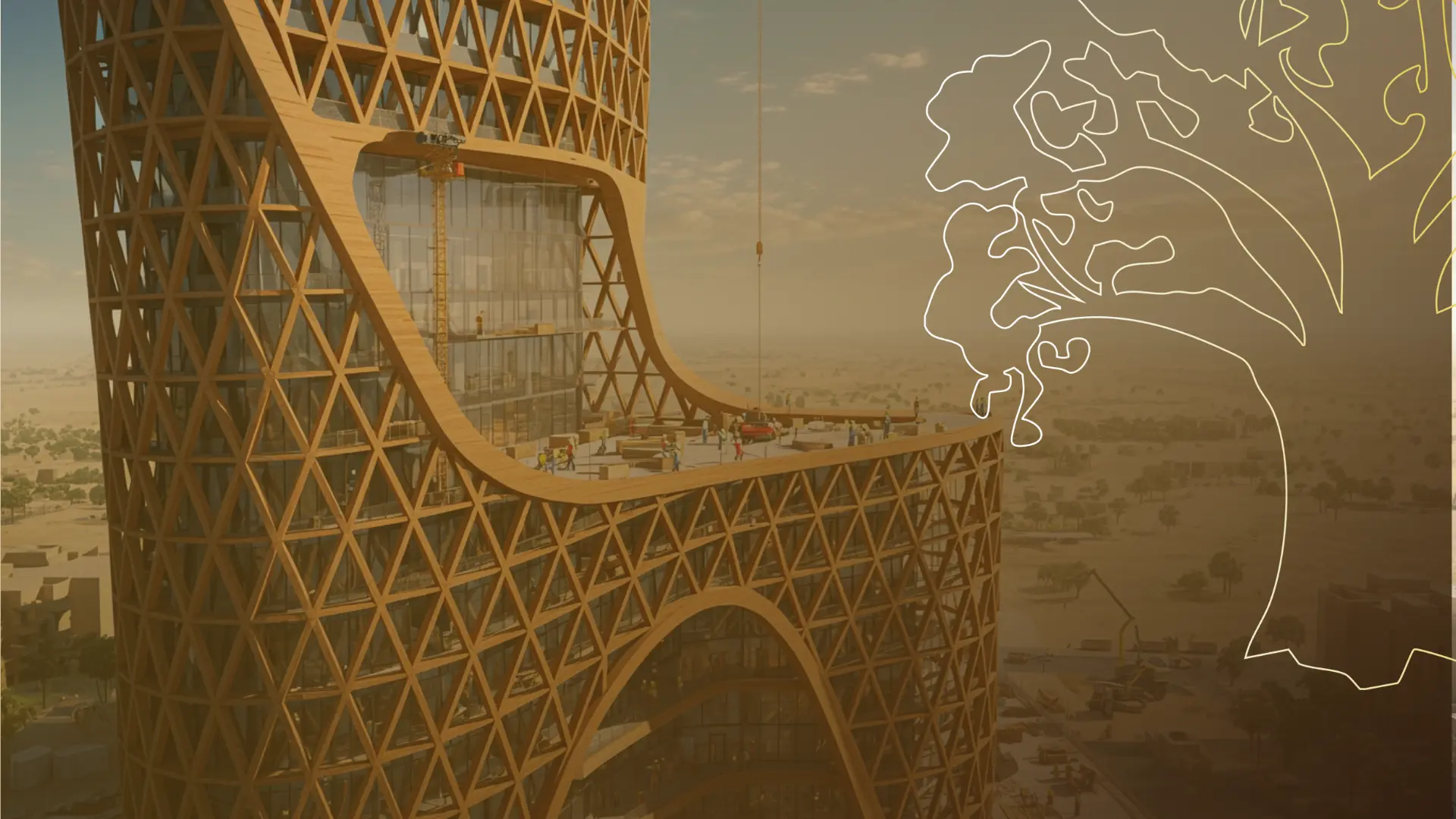 Beautiful wooden architecture interior