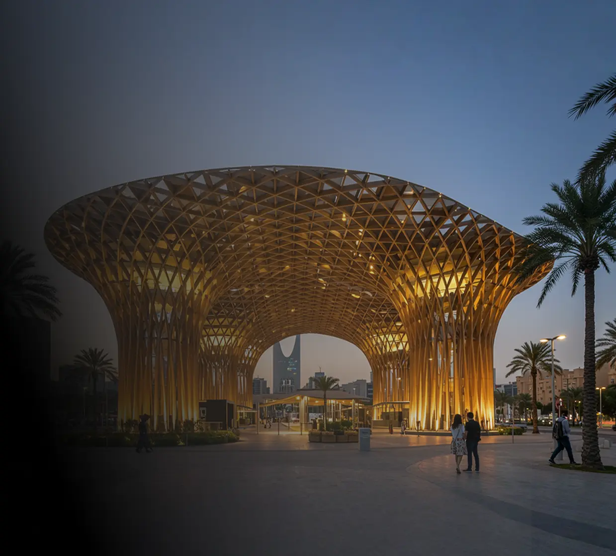 Beautiful wooden architecture interior