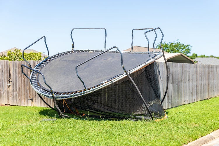 Trampoline damaged due to wind in severe storm. If a neighbors property damages mine during a hurricane, who's responsible?