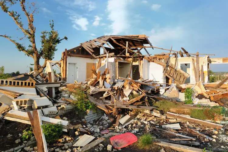 Home destroyed by tornado. What to do immediately in Mississippi after a tornado.