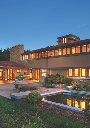 Frank Lloyd Wright Allen House in the evening