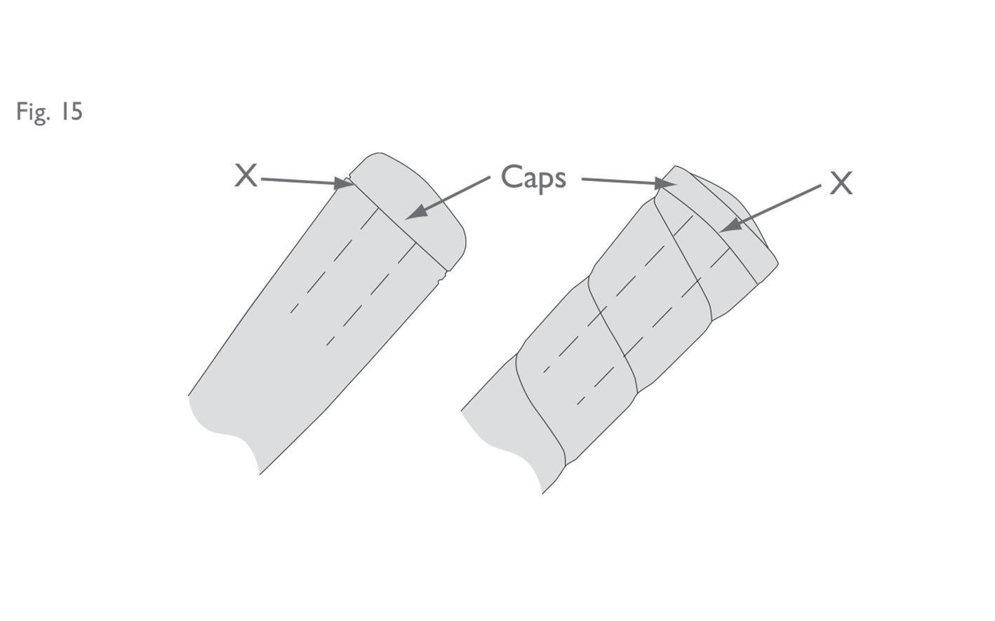 Fig 15:  Illustrations of "butt caps"