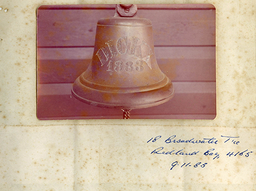 Correspondence: These letters from Mr. Henderson (1909-2003) to Mr Crees in 1983 outline part of the history of the salvaged bell. “I do not personally know how my late father acquired the bell…but my elder sister told me he bought it at an auction of the ship’s fittings. The bell was used for many years in my father’s Sun Engineering Works, Wickham St, Valley, as a “time” signal. After his death in 1930 and the subsequent closure of the Works I recovered it…” Courtesy Dicky Beach Surf Club.