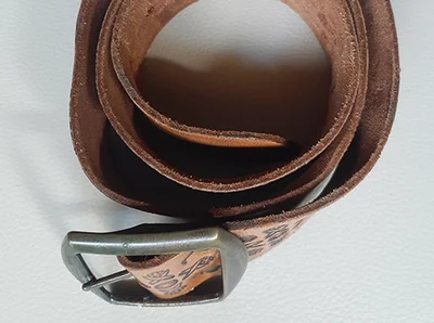 Leather belt stamping