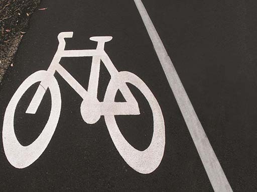 White bike symbols - for bicycles only