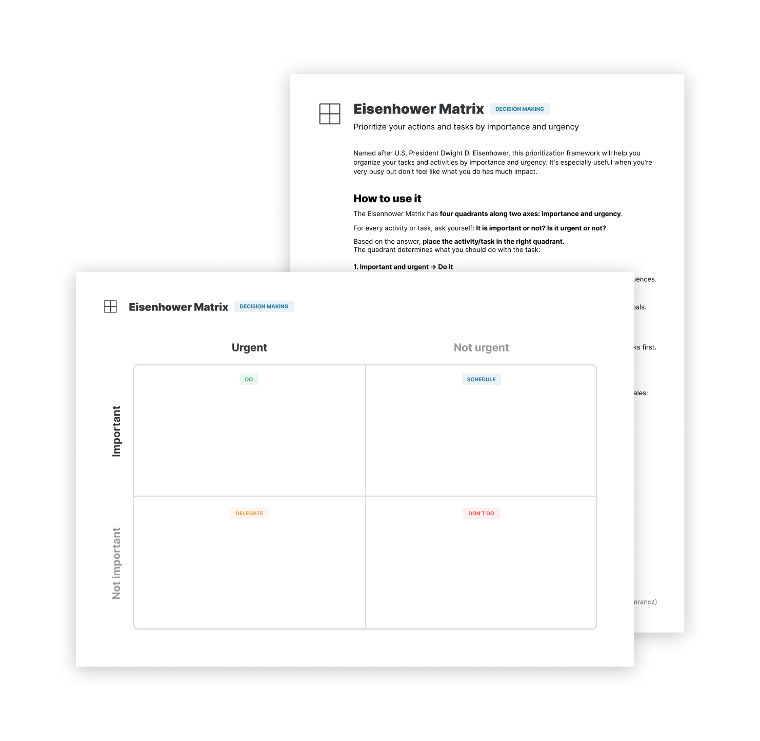 Eisenhower matrix worksheets