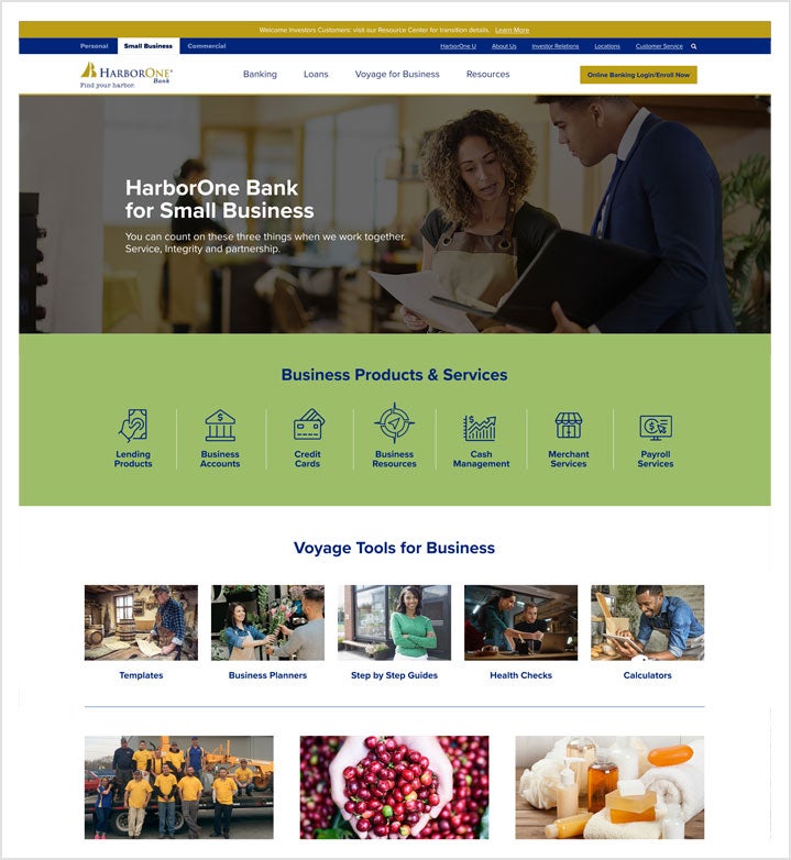 HarborOne Home Page