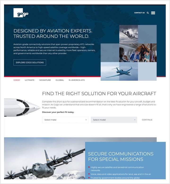 Gogo Home Page