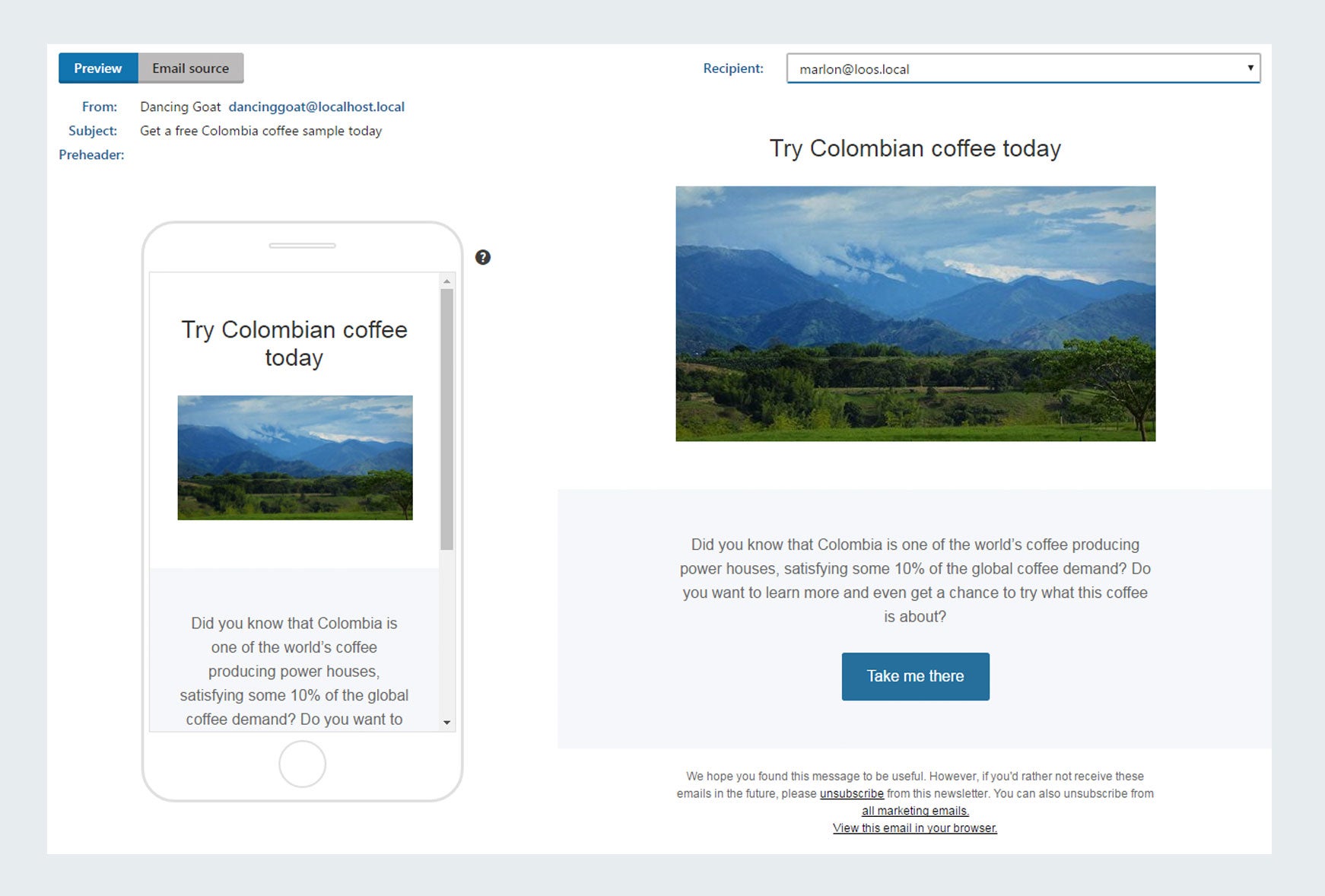 Kentico Email preview on mobile and desktop