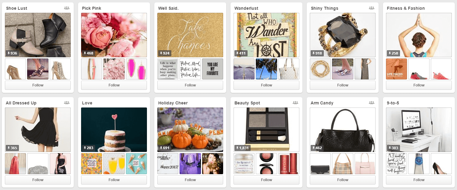 Pinterest for business example