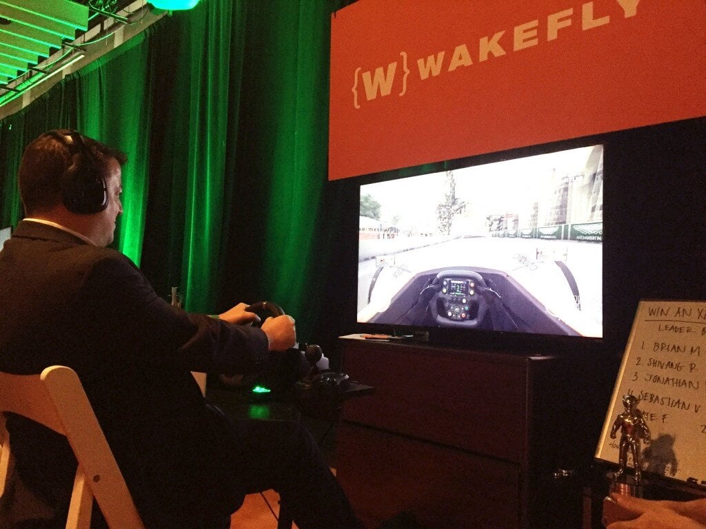 Conductor's Seth Dotterer Racing at the Wakefly Booth