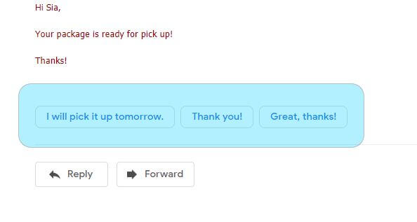 gmail smart replies