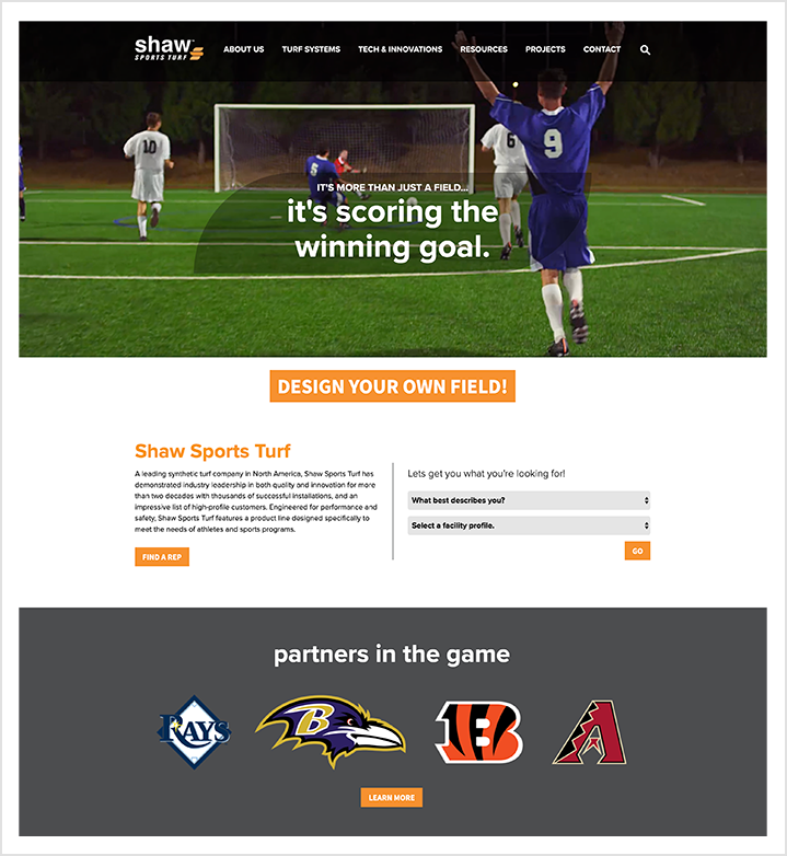 Shaw Sports Turf home page