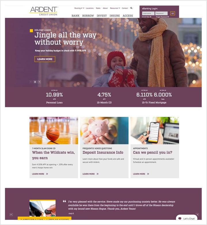 Ardent Credit Union Home Page