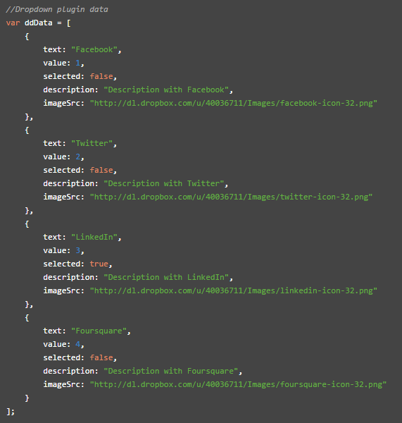 ddData Array