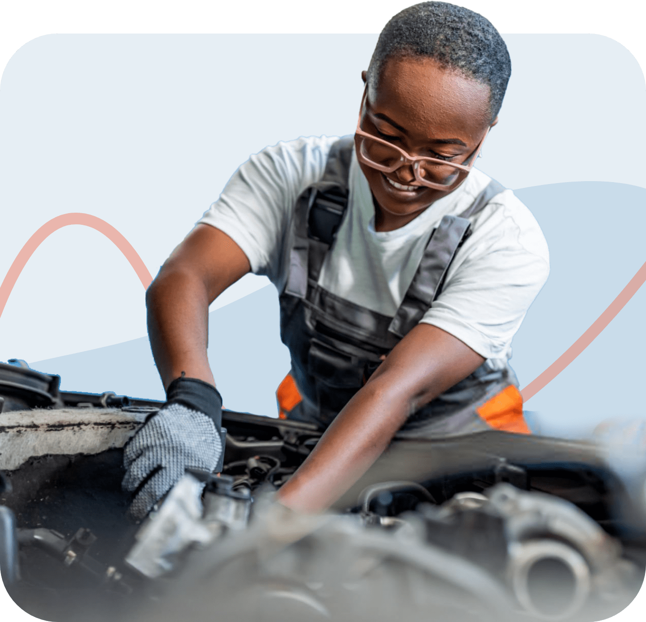 Mechanic working on a vehicle