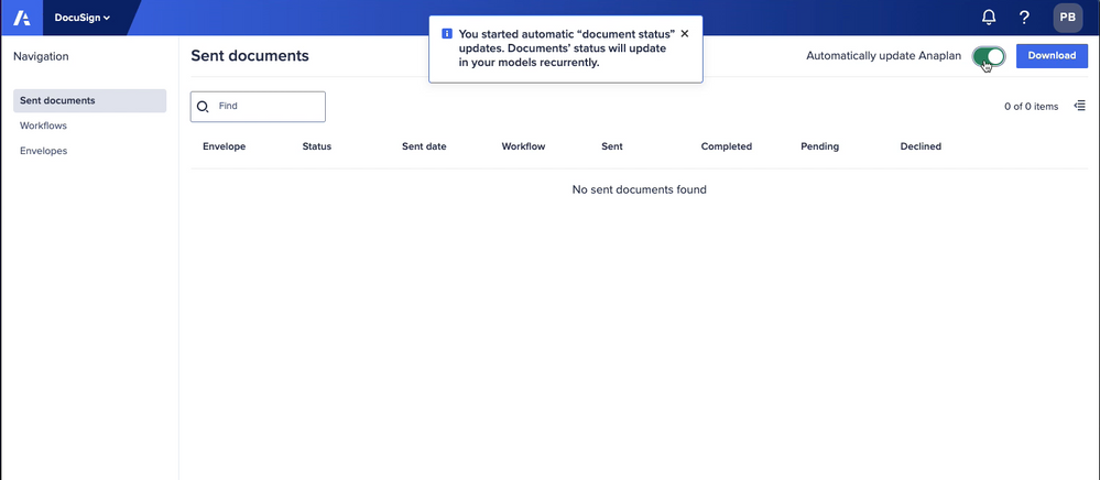 Anaplan Connector for DocuSign.