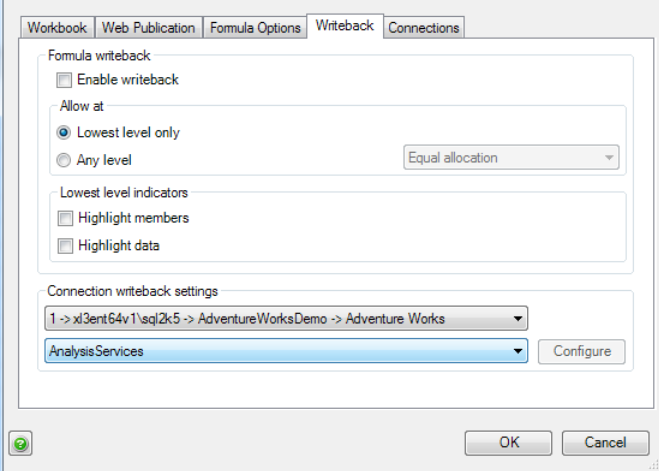 Anaplan XL Client settings