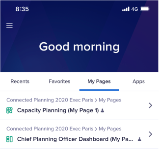 Mobile home screen, open on the My Pages tab.