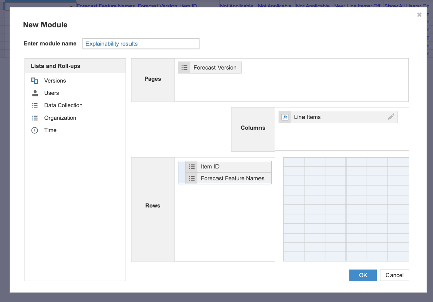 An example of an explainability results module.