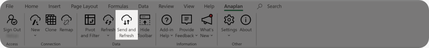 Send and Refresh displays when you create a read/write connection.