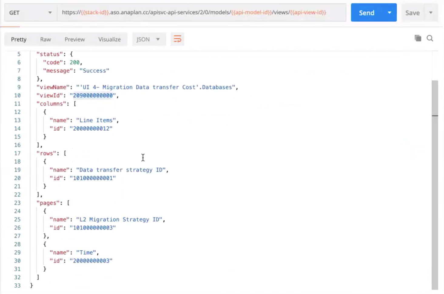 Individual module view endpoint