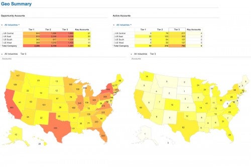 Visualize and analyze segments by geography and industry.