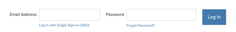 The desktop version of Anaplan displays the login screen with two fields (Email Address and Password) and a Log In button