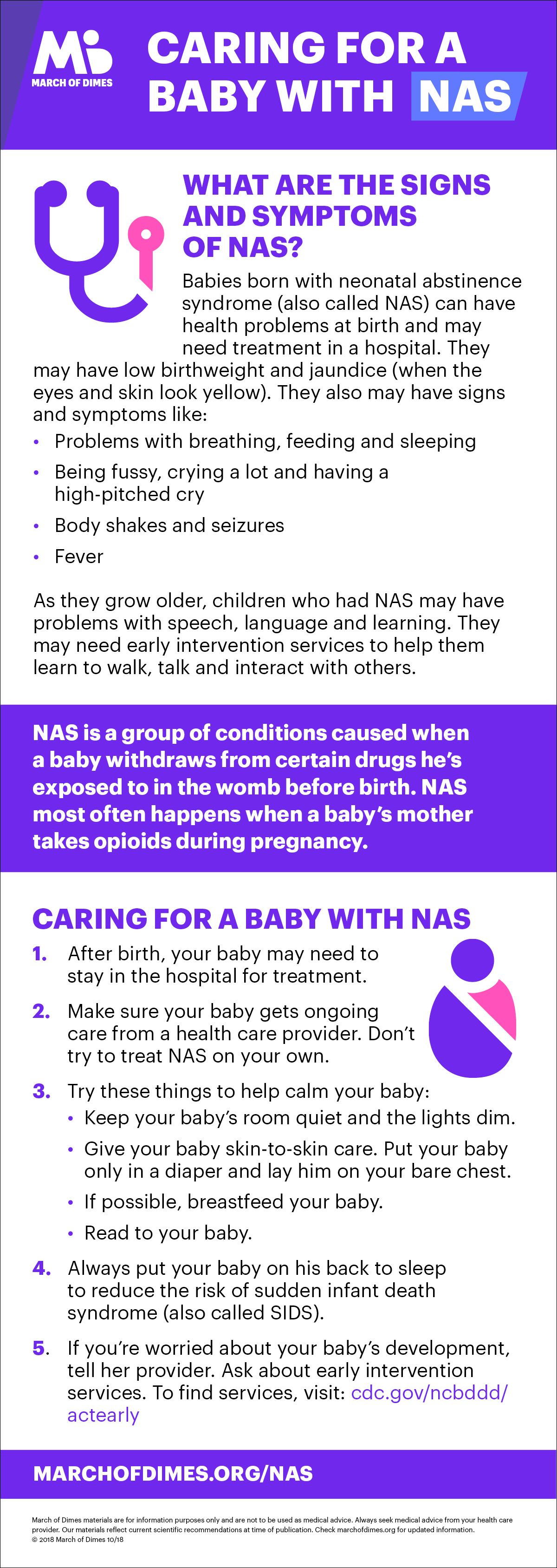 Caring for a Baby with NAS infographic