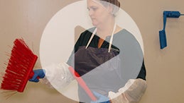 Female checking cleaning tool for damage