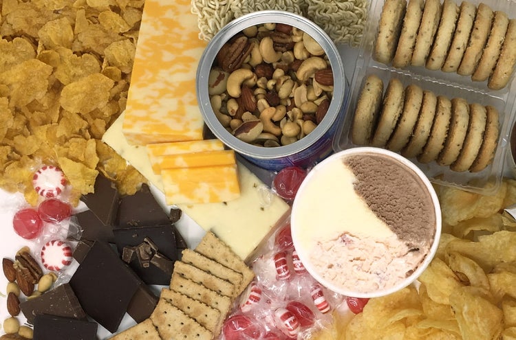 assorted snacking foods