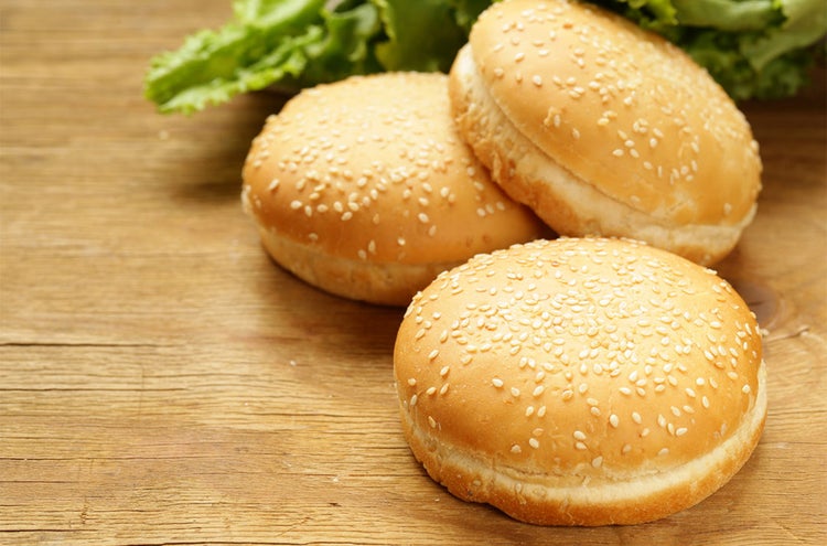 Burger buns with sesame seeds