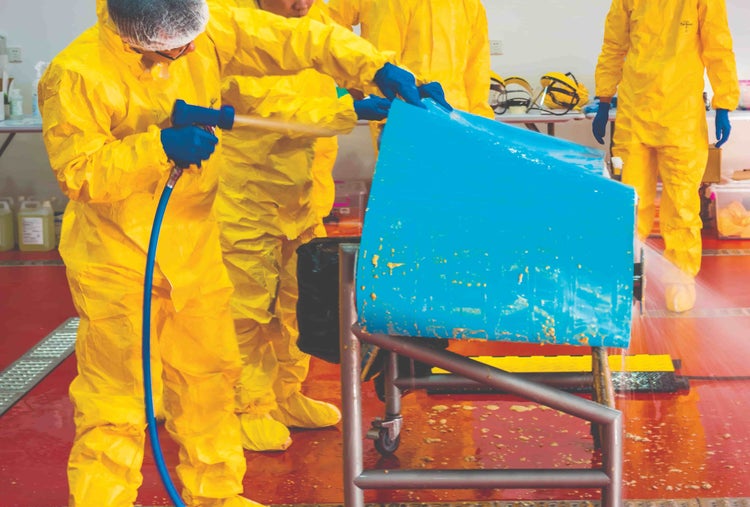 wet sanitation session