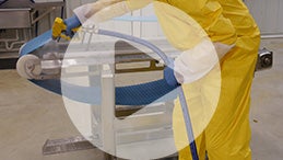 When wet cleaning, avoid contamination by stowing hose nozzles up off the floor, safely outside of moving parts.