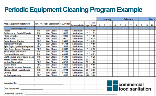 periodic cleaning program example