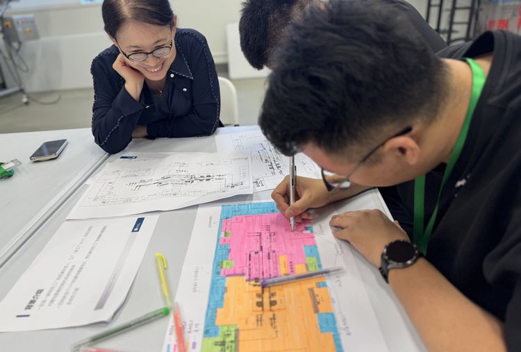 Team work on colored map at Yeast and Mold Control Training