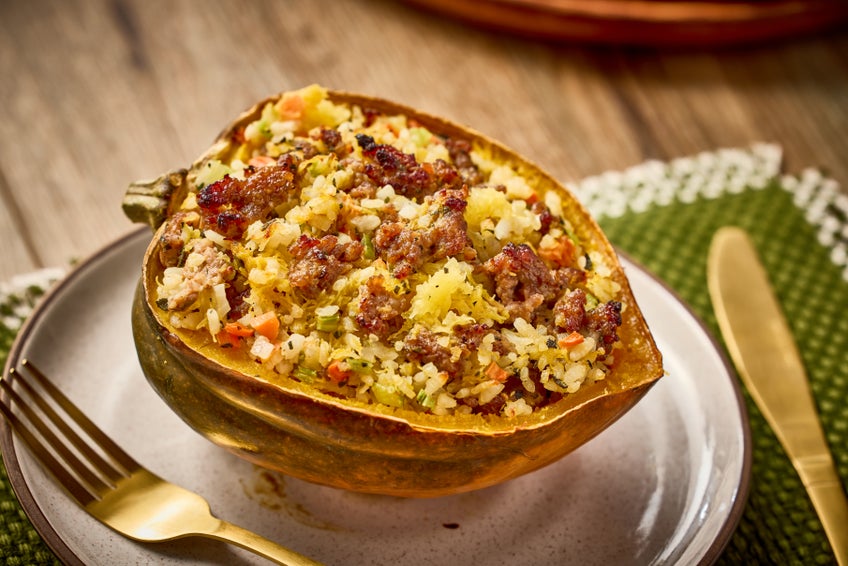 Toscano Sausage-Stuffed Acorn Squash