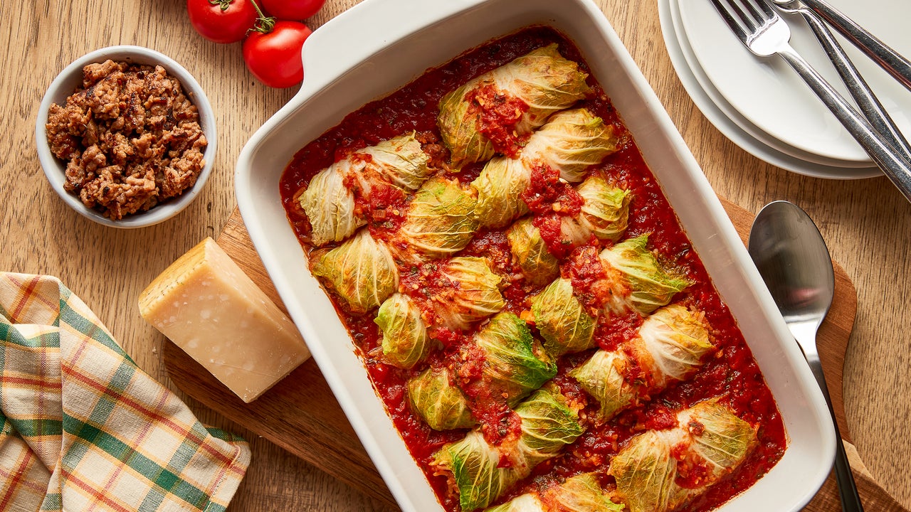 Italian Cabbage Rolls with Toscano Sausage