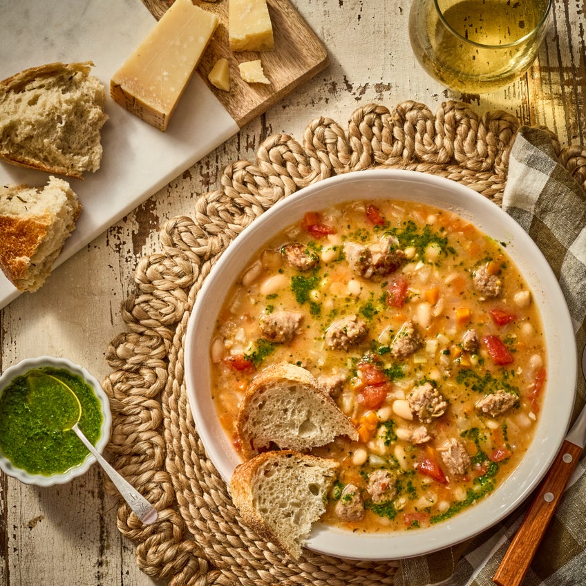 White Bean Stew with Mild Toscano Sausage