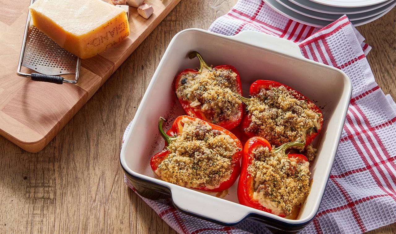 Toscano Ground Sausage Stuffed Peppers