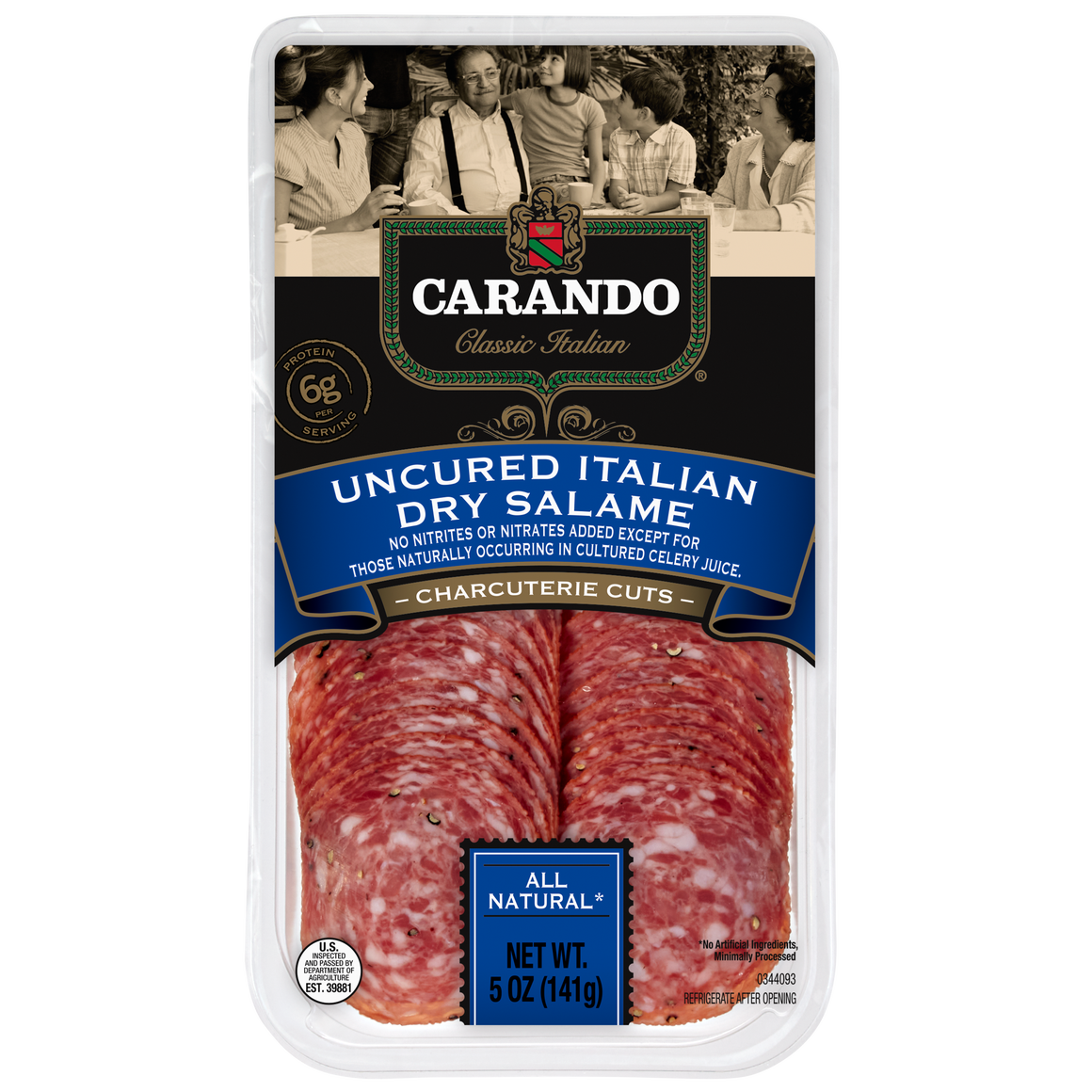 Carando Uncured Italian Dry Salame Charcuterie Cuts 5 Oz.