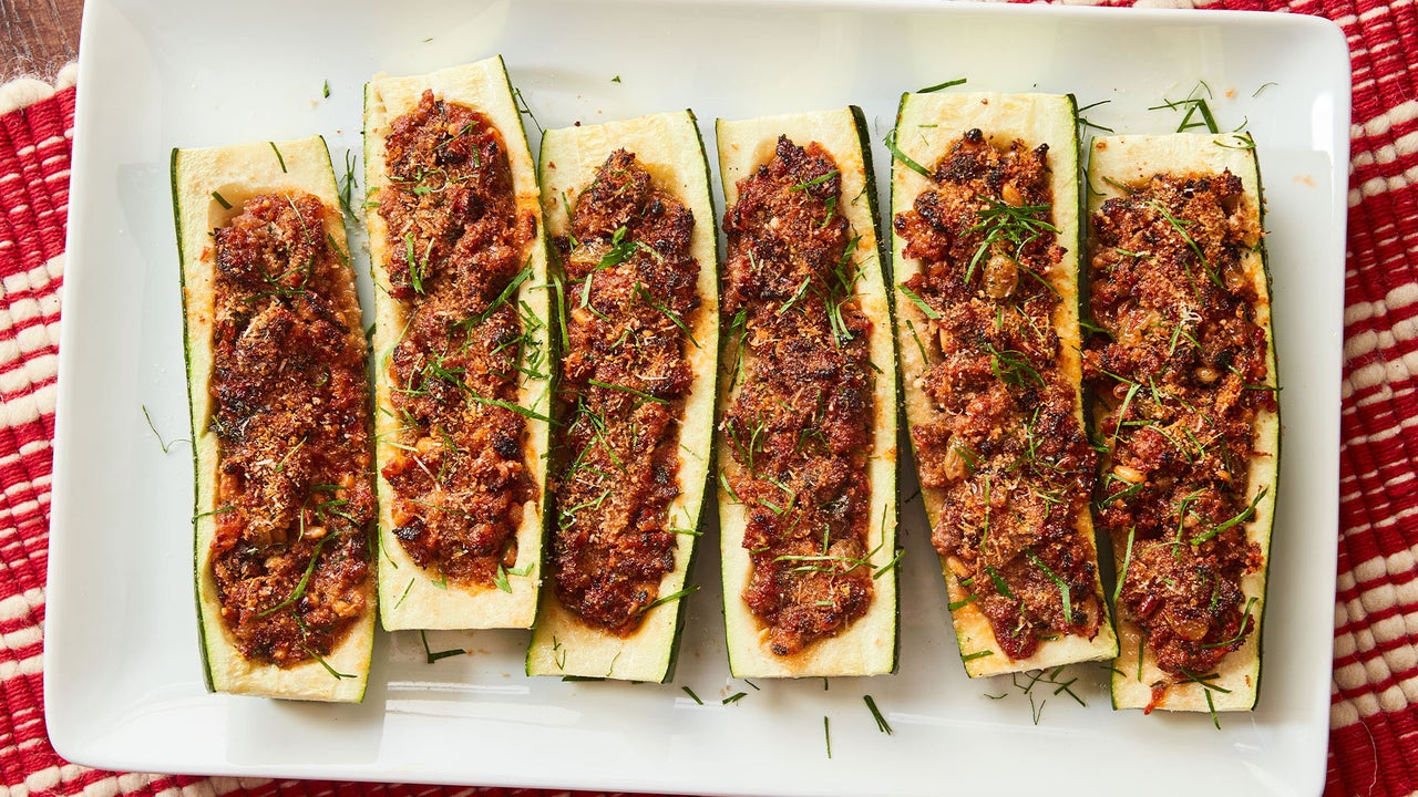 Italian Sausage Stuffed Zucchini Boats